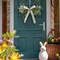 Rustic Farmhouse Easter Bunny Wreath – Spring Door & Wall Decor with Lamb’s Ear Greenery and Satin Bow, Indoor & Outdoor